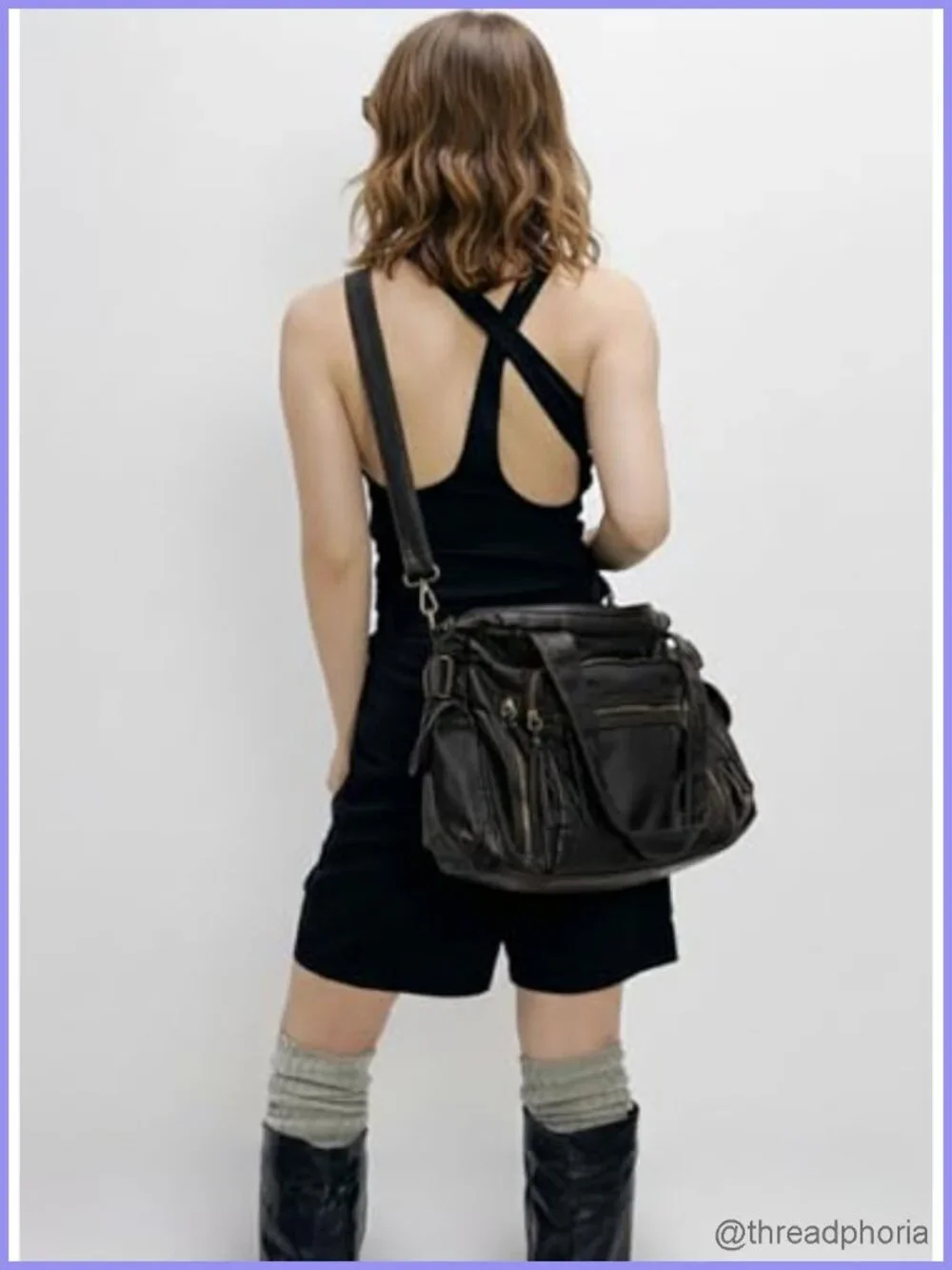 Large Hobo Handbag Slouchy Shoulder Bag Tote Y2K Purse Faux Leather